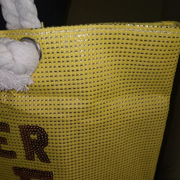 Yellow & Rose Gold Summer Love Large Tote Bag  NWT - Picture 5 of 9